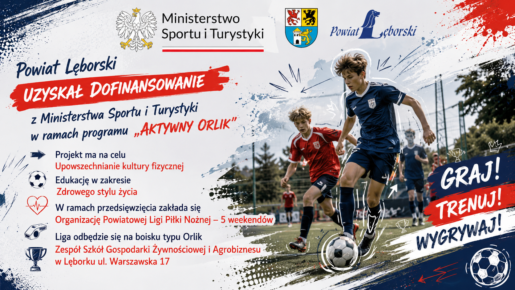 RUSZA POWIATOWA LIGA PIŁKI NOŻNEJ „AKTYWNY ORLIK 2026”!